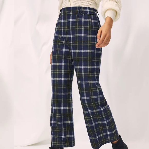 ARITZIA WILFRED Navy Tartan Pant - Picture 3 of 6